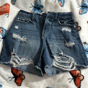 Super high rise jean shorts. In great condition! Size 1/25 by rewash